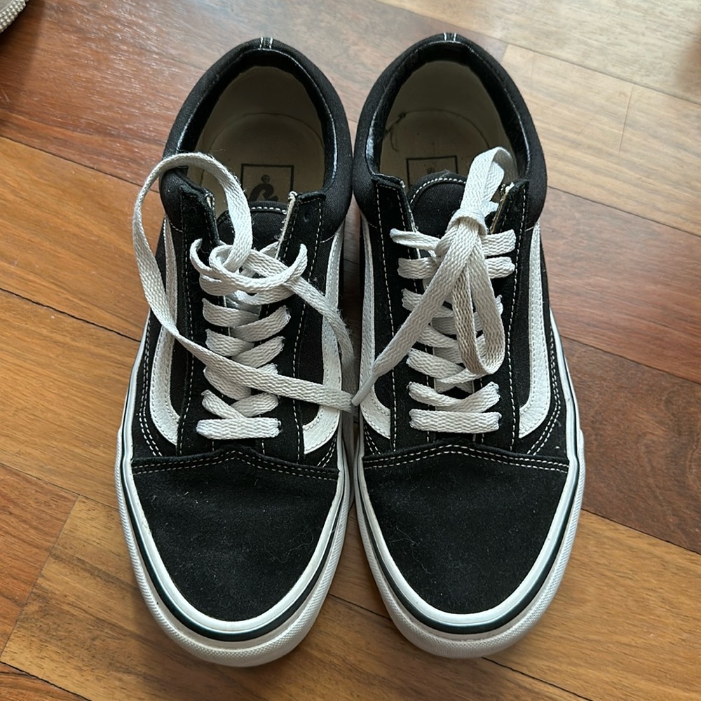 Black and white vans